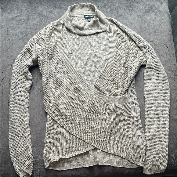 Express Gray Cowl & Turtleneck Sweaters with Knit Textures - Picture 1 of 1